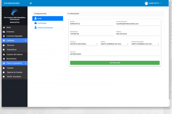 Configuraciones - Perfil Configuraciones - Perfil